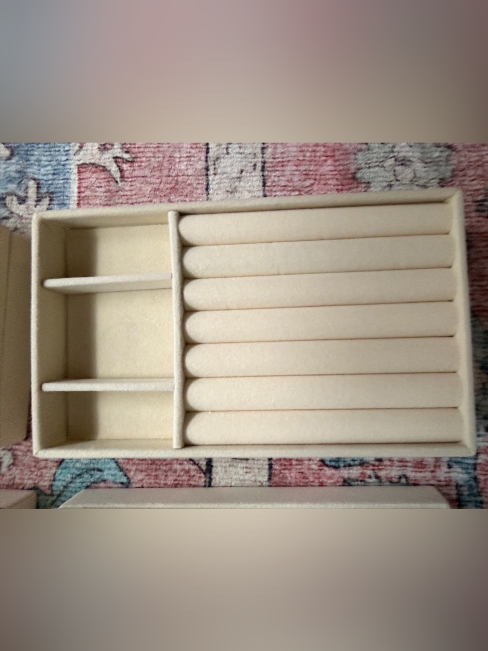 New Cream Color 12 piece Jewelry Organizer Tray Set - Picture 3 of 6